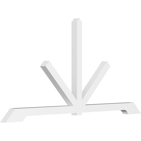 Ekena Millwork Vanguard Architectural Grade PVC Gable Bracket, 108"W x 54"H x 4"D x 4"F, 12/12 Pitch GBP108X54X0404VAN00